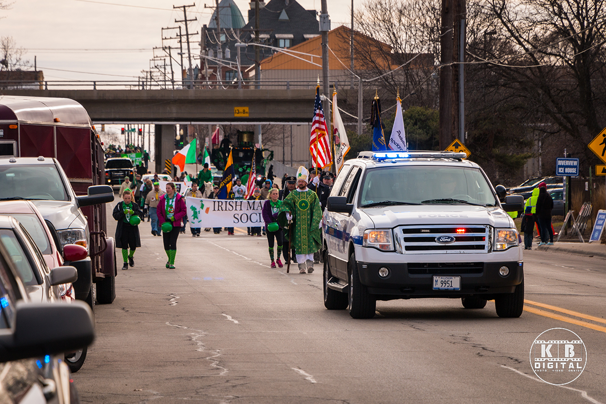St Patrick's Day Parade in Rockford, Illinois
